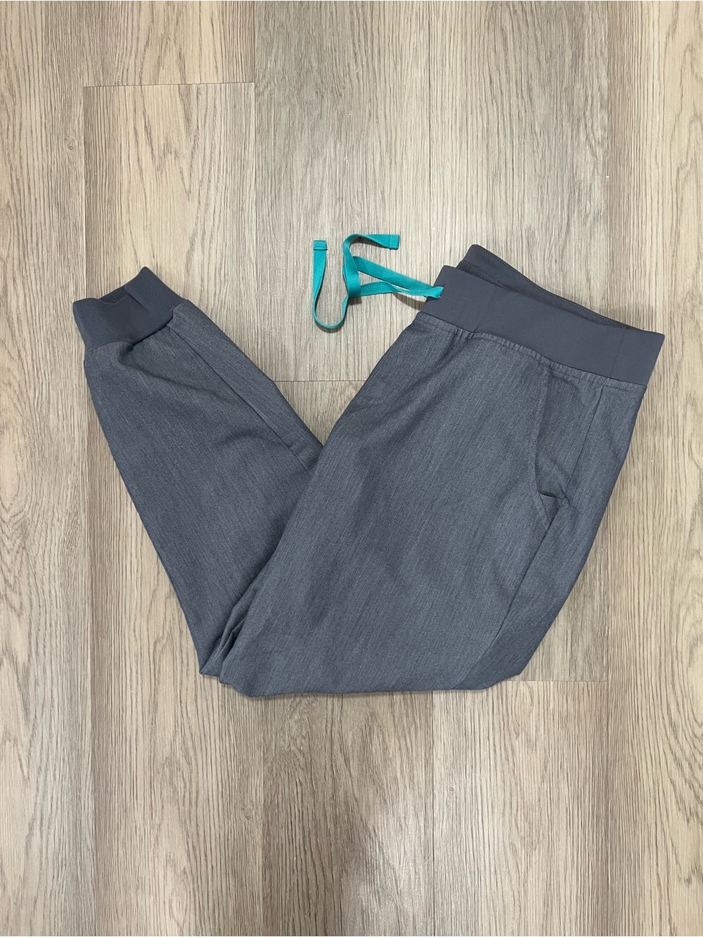 FIGS Zamora Jogger Scrub Pants Gray Teal Technical Collection Size L/P